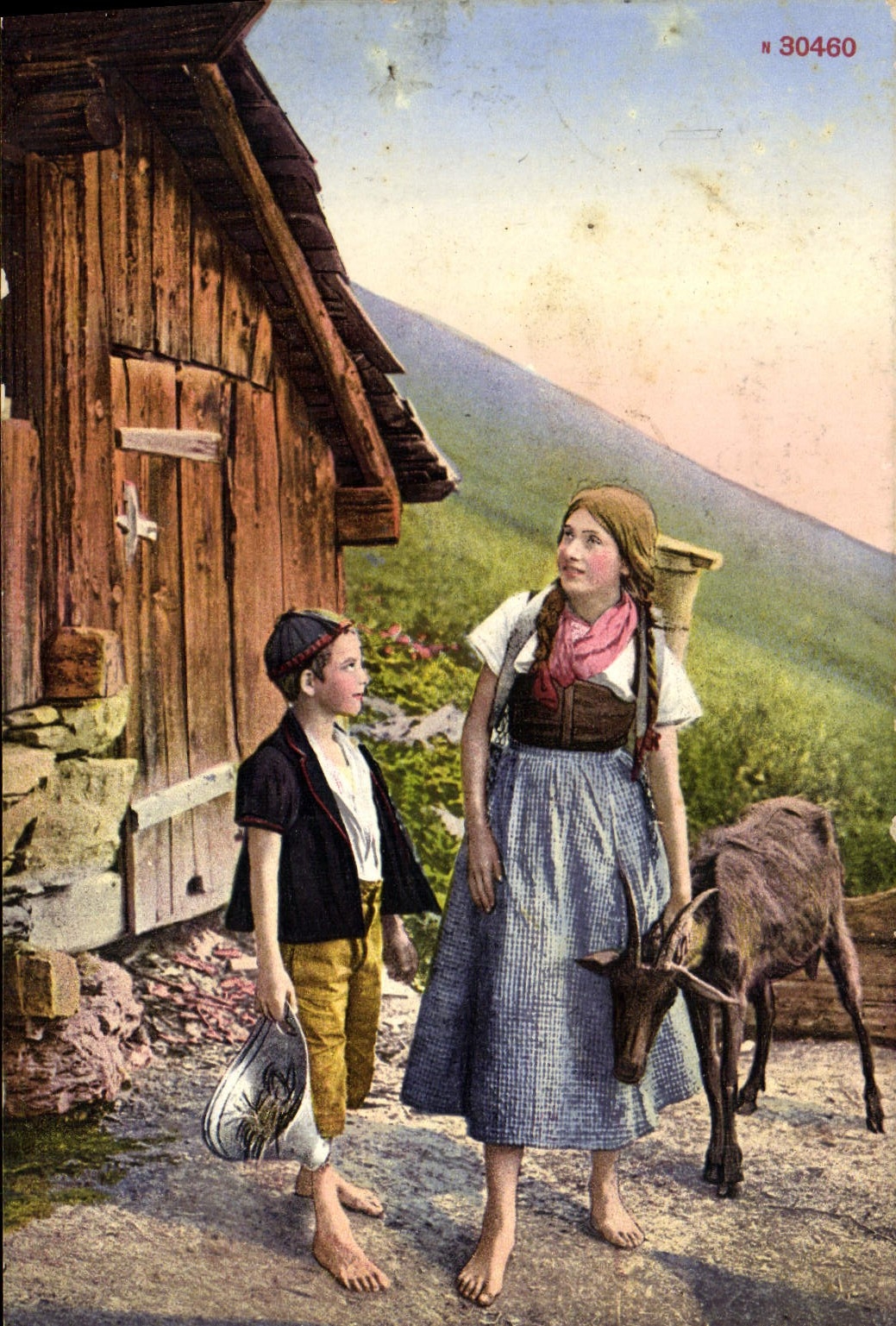 CPA Chevre Enfants
