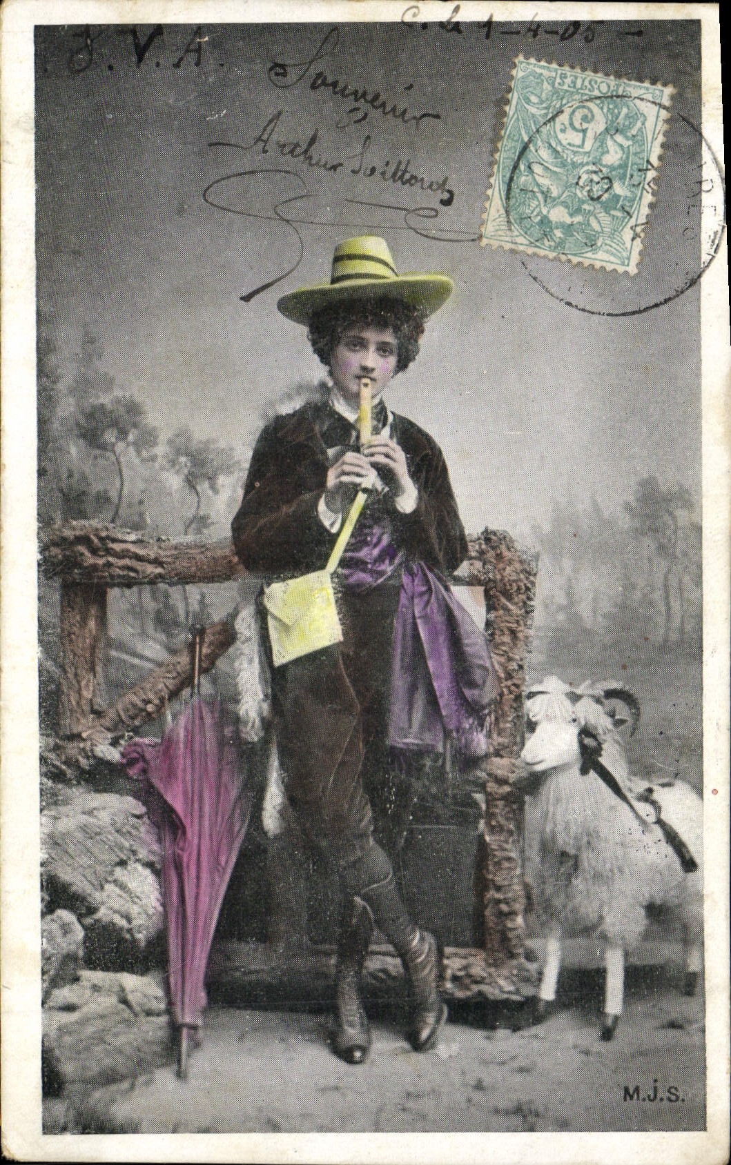 VINTAGE POSTCARD Goat Shepherd