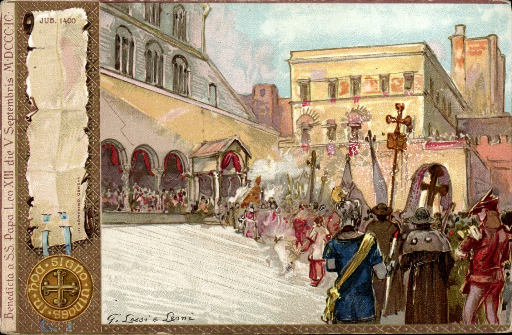 Papa Leo del ilustrador de la fantasía de la POSTAL de la VENDIMIA XIII