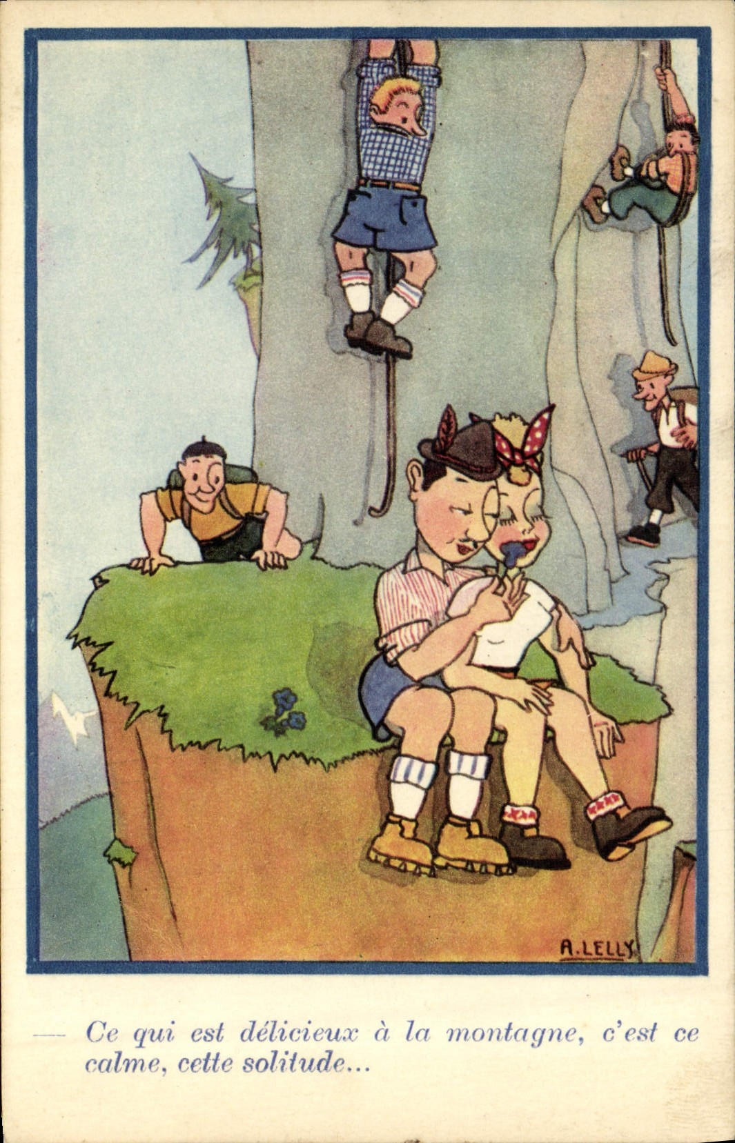 CPA Fantaisie Illustrateur Enfants Alpinisme