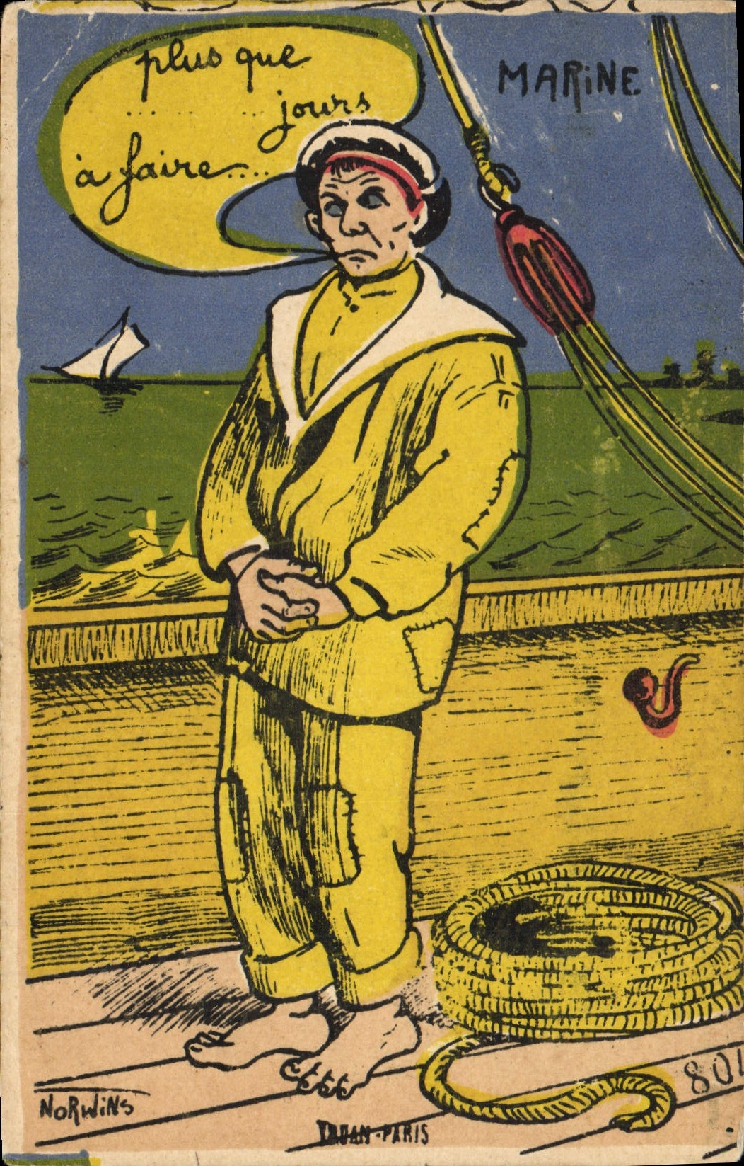 VINTAGE POSTCARD Fantasy Militaria Marine