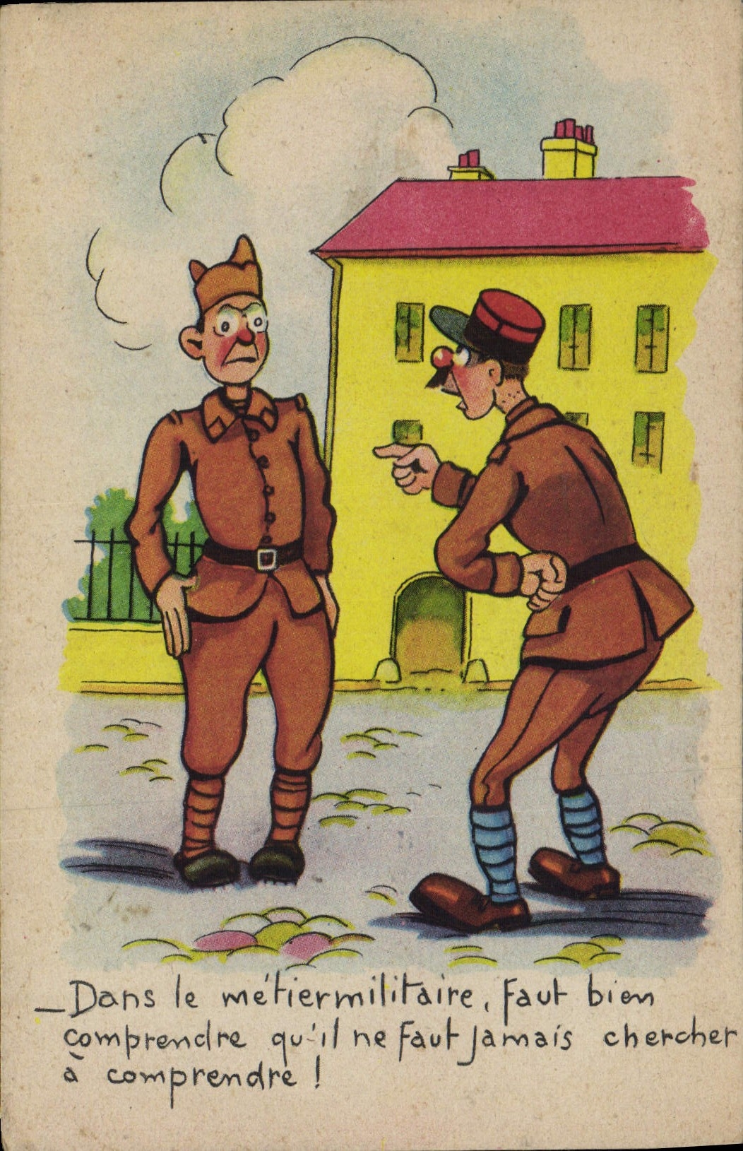 VINTAGE POSTCARD Fantasy military Militaria Trade