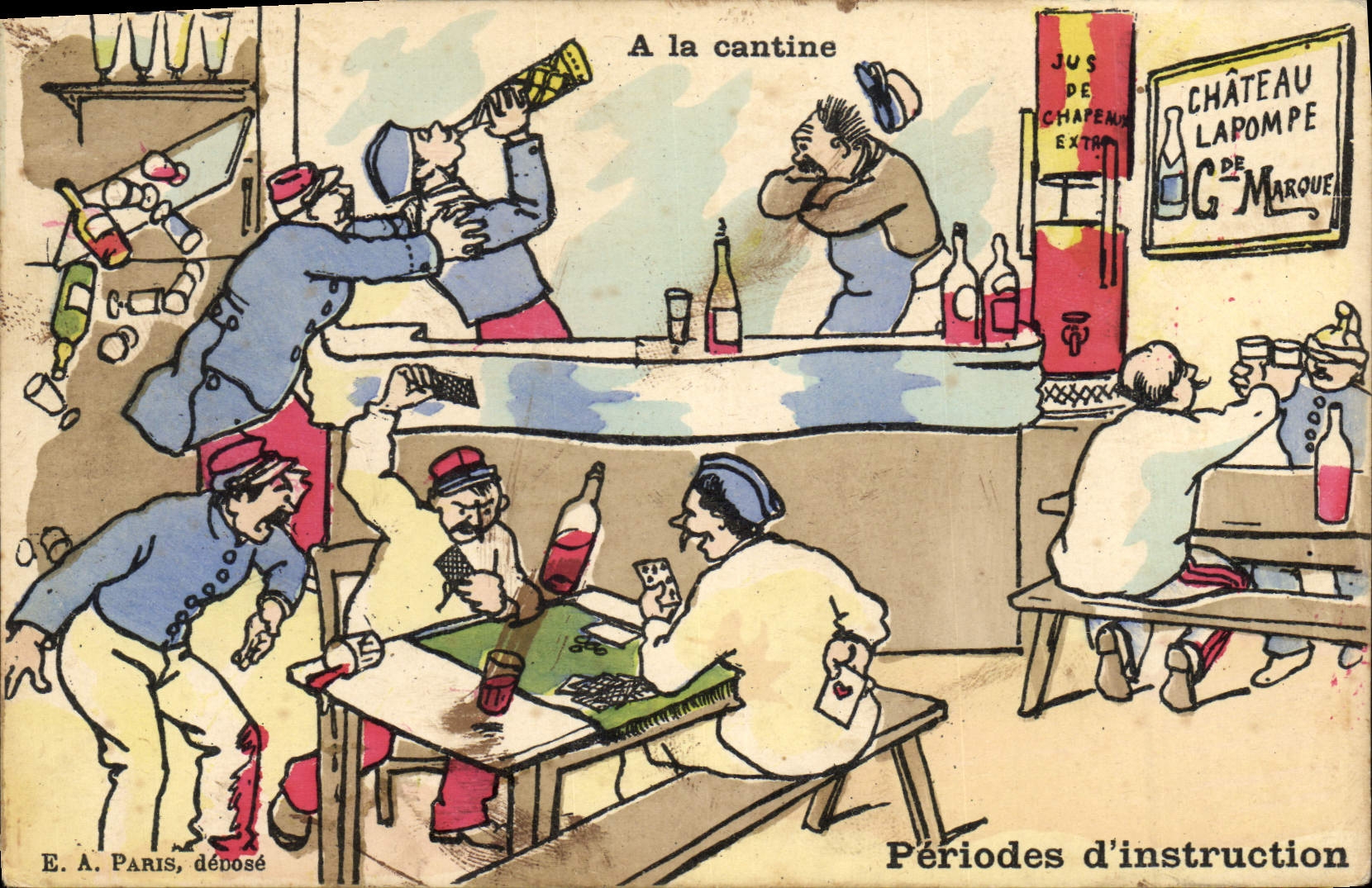 CPA Fantaisie Militaria A la cantine