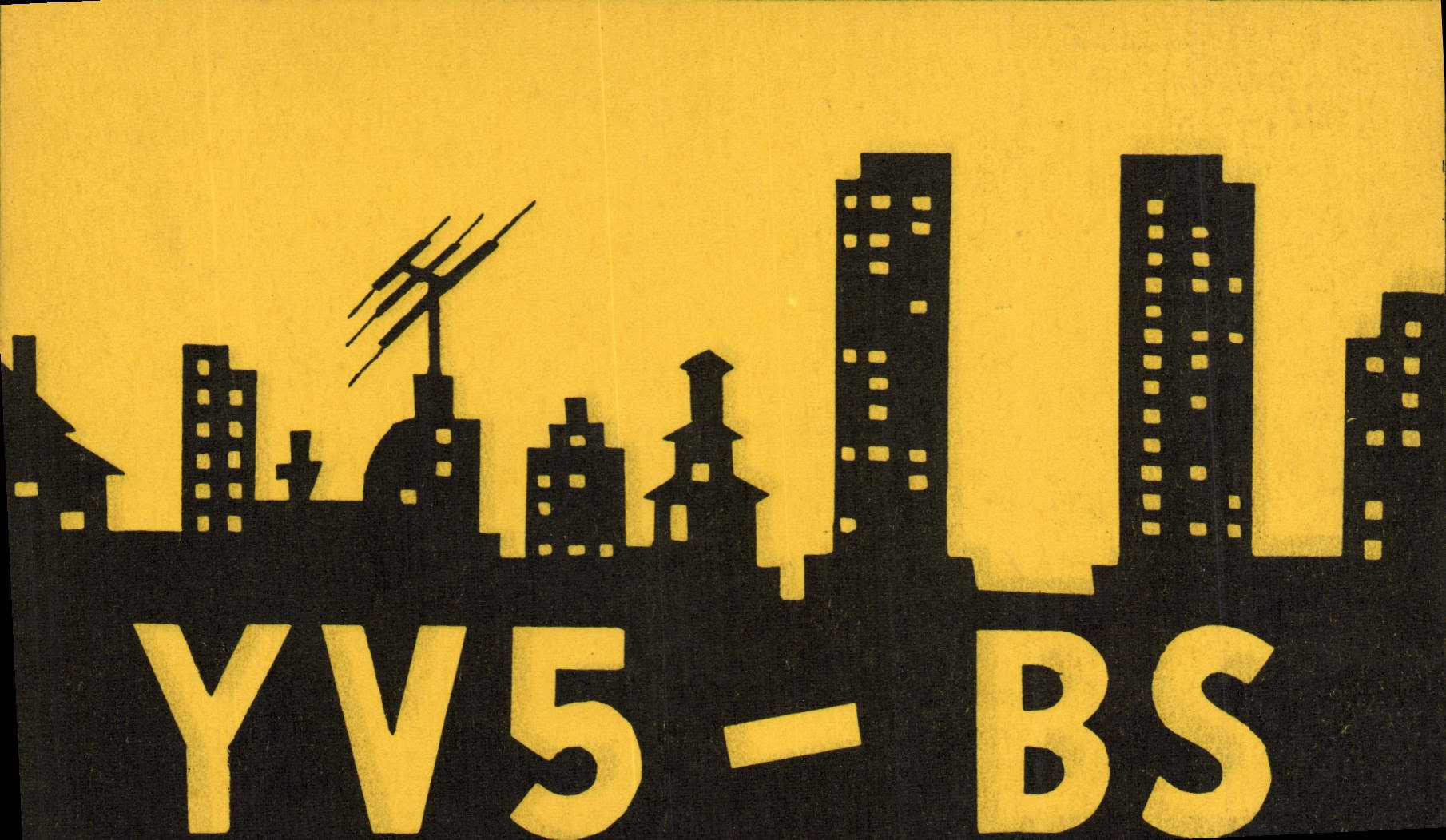 VINTAGE POSTCARD Telegraphie YV5BS Francisco Perez Miracielos has Hospital Caracas Venezuela