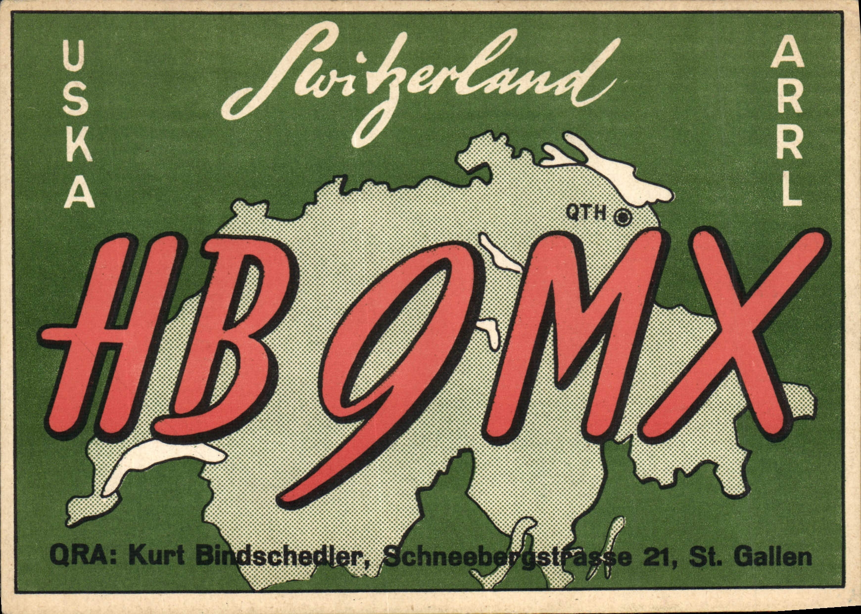 CPA Telegraphie HB9MX Suisse Kurt Bindschedler Schneebergstrasse St Gallen
