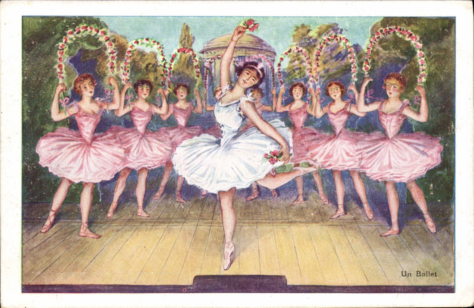VINTAGE POSTCARD Dance a ballet Collection Of the Heel Gallic Bergougnan Clermont Ferrand