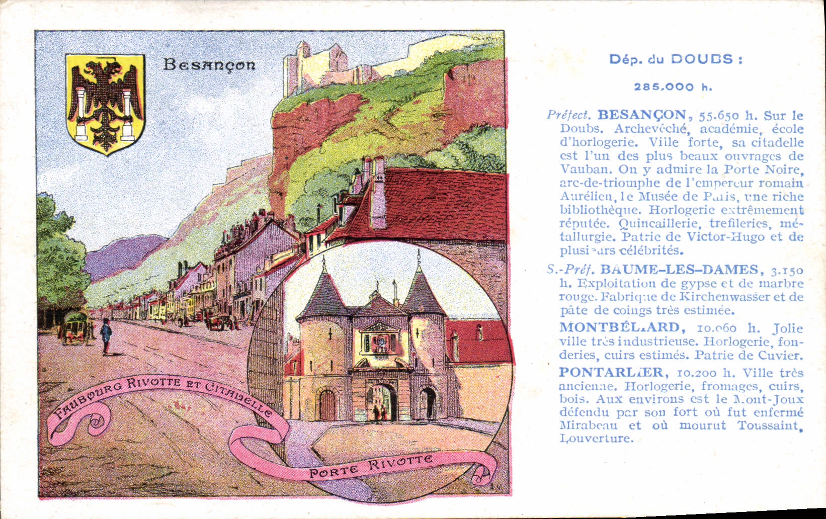 VINTAGE POSTCARD Doubs Besancon