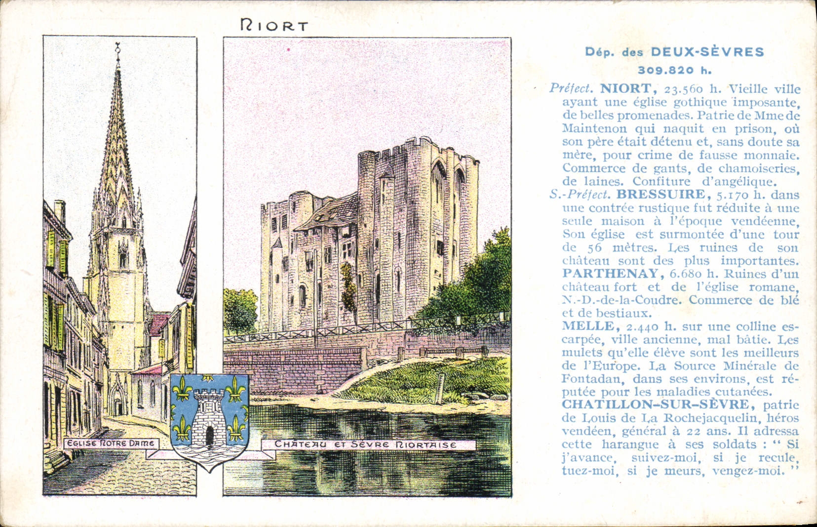 VINTAGE POSTCARD Two Separate Niort