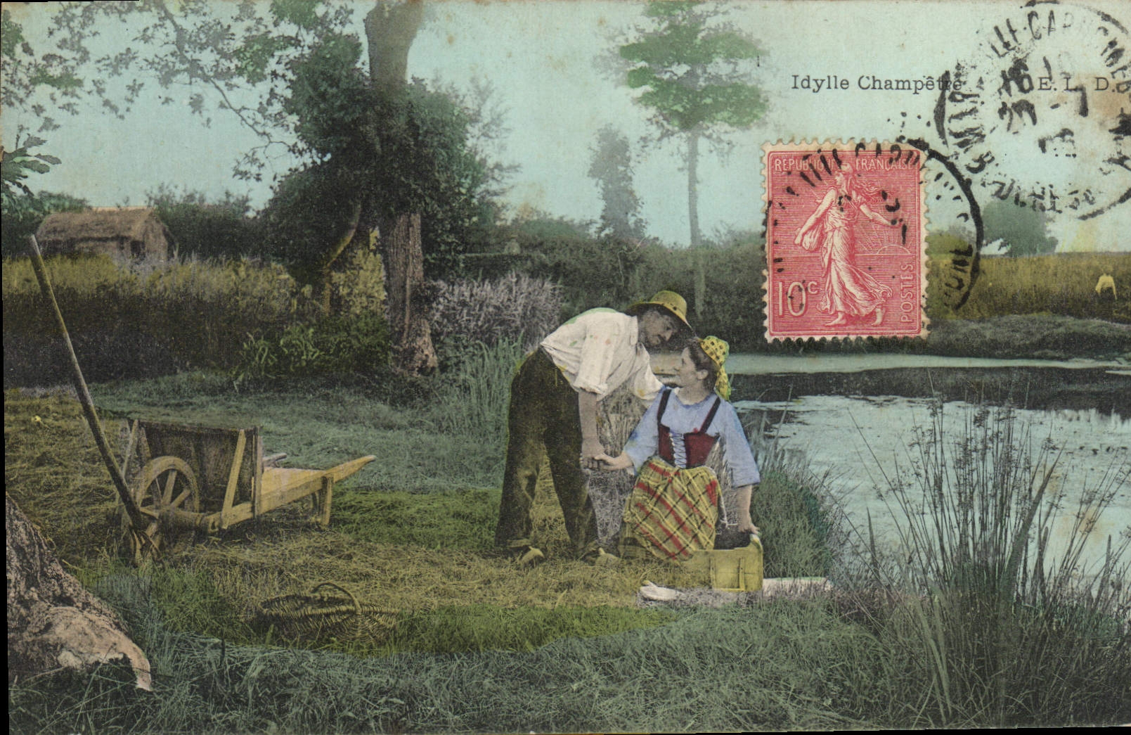 CPA Folklore Idylle champetre 