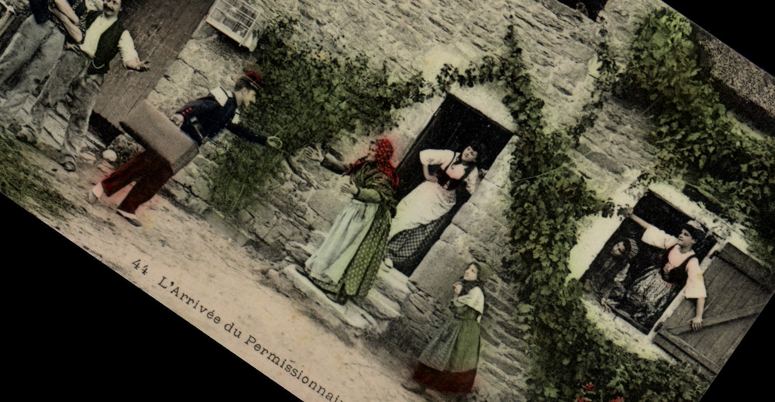 CPA Folklore L'arrivee du permissionnaire 