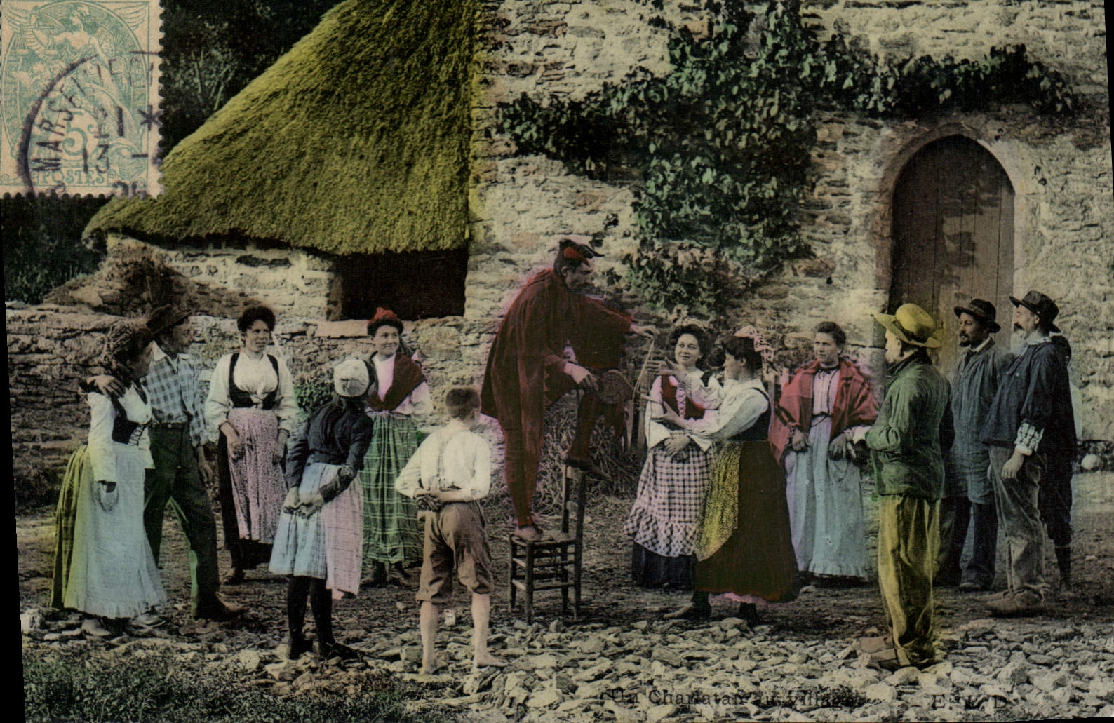 CPA Folklore Le charlatant du village Diable 