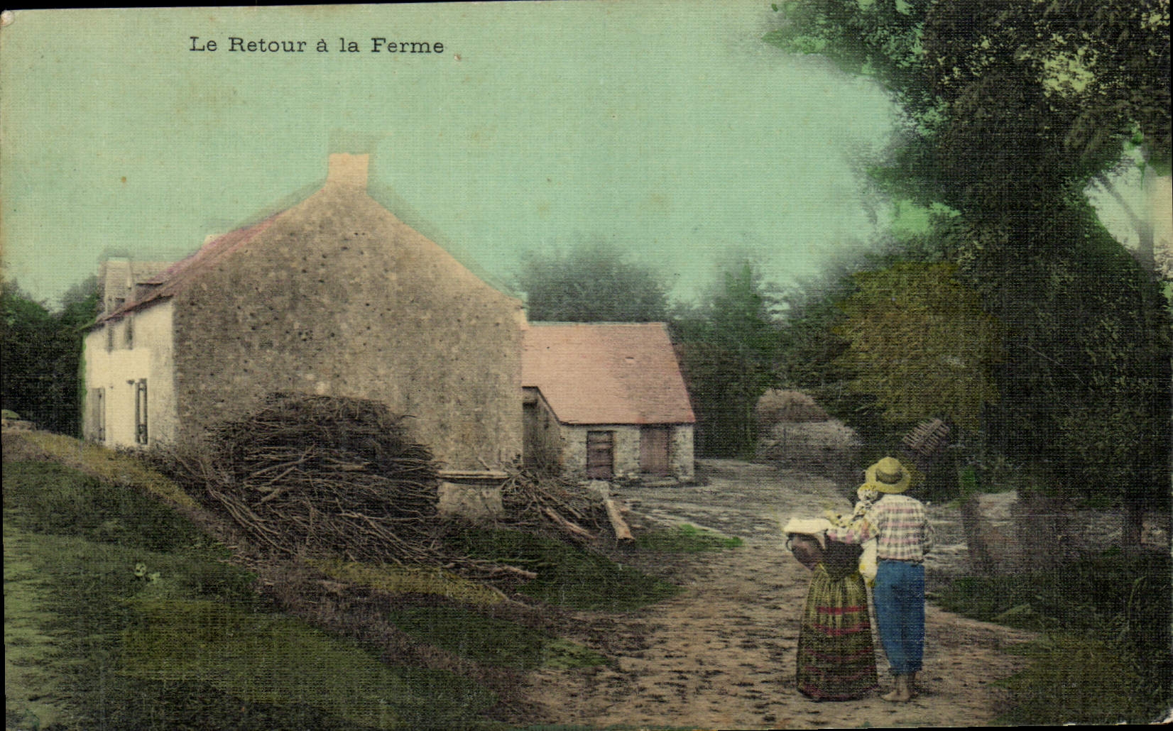 CPA Folklore Le retour a la ferme