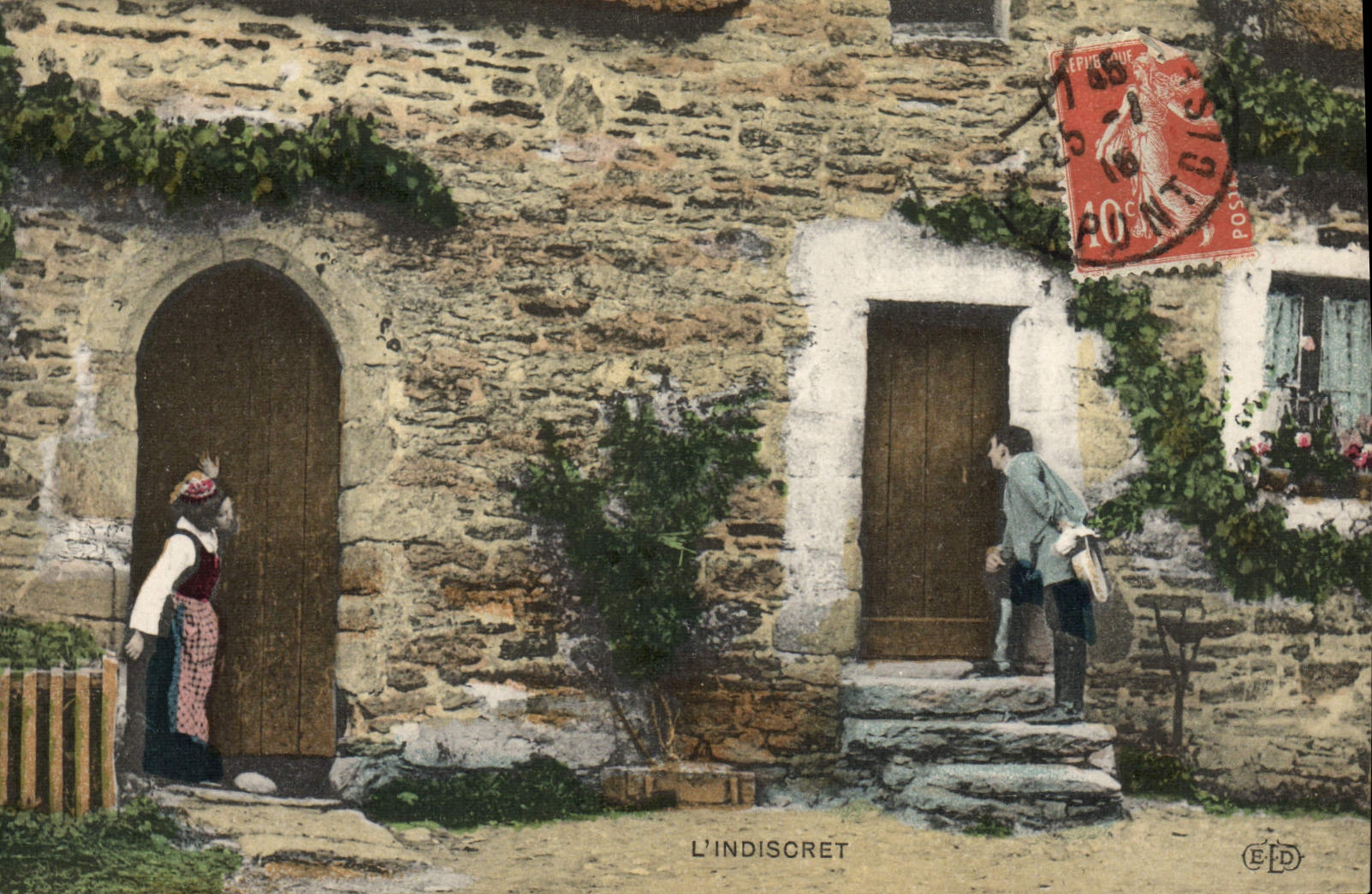 CPA Folklore L'indiscret