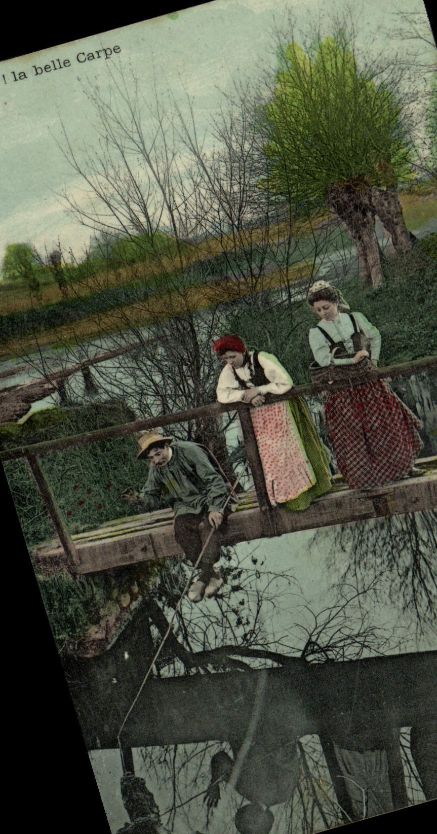 CPA Folklore Oh la belle carpe Peche Pecheur