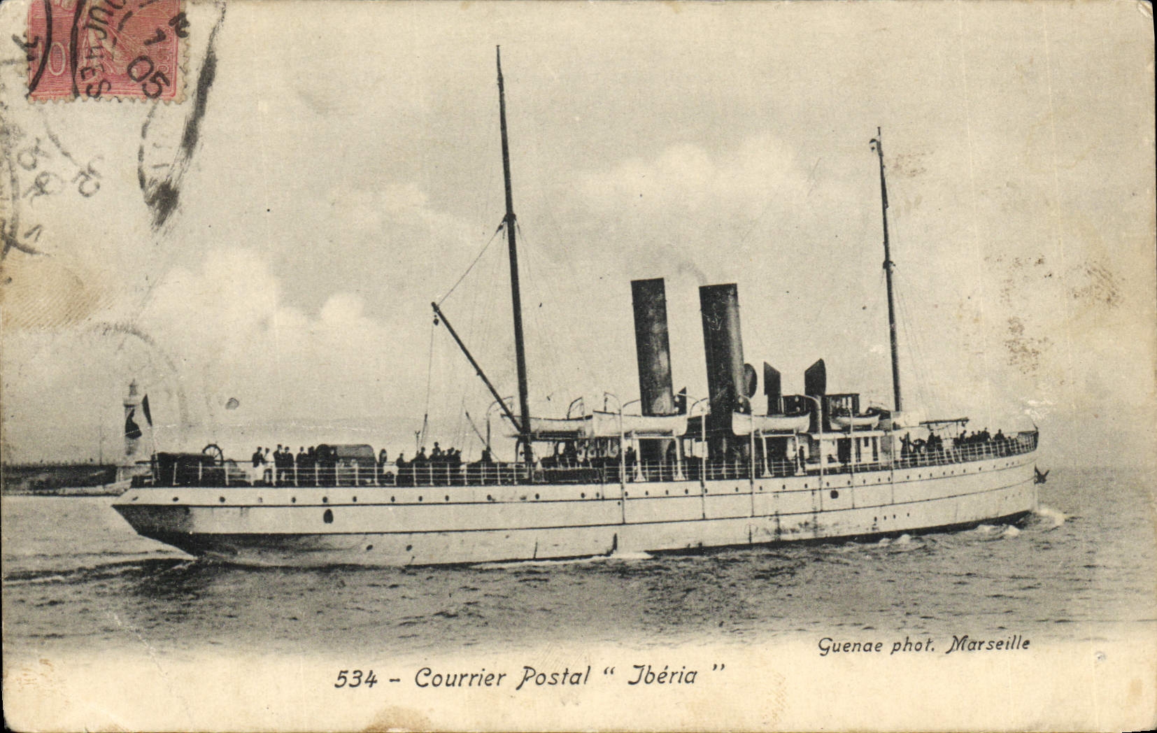 CPA Bateau Courrier Postal Iberia