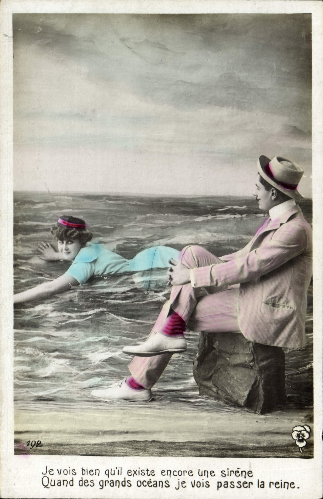 VINTAGE POSTCARD Fantasy Woman Siren