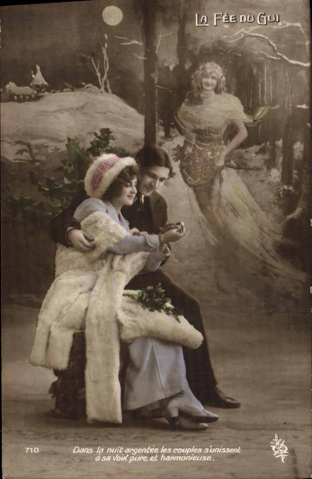 VINTAGE POSTCARD Fantasy Woman the fairy of the GUI