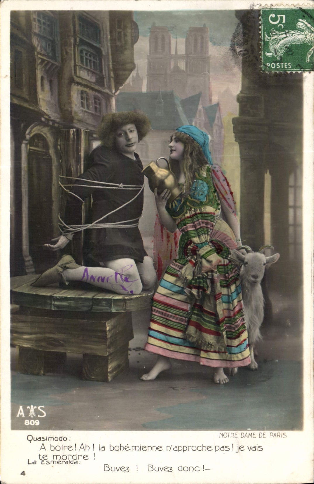 VINTAGE POSTCARD Goat Low Sunday