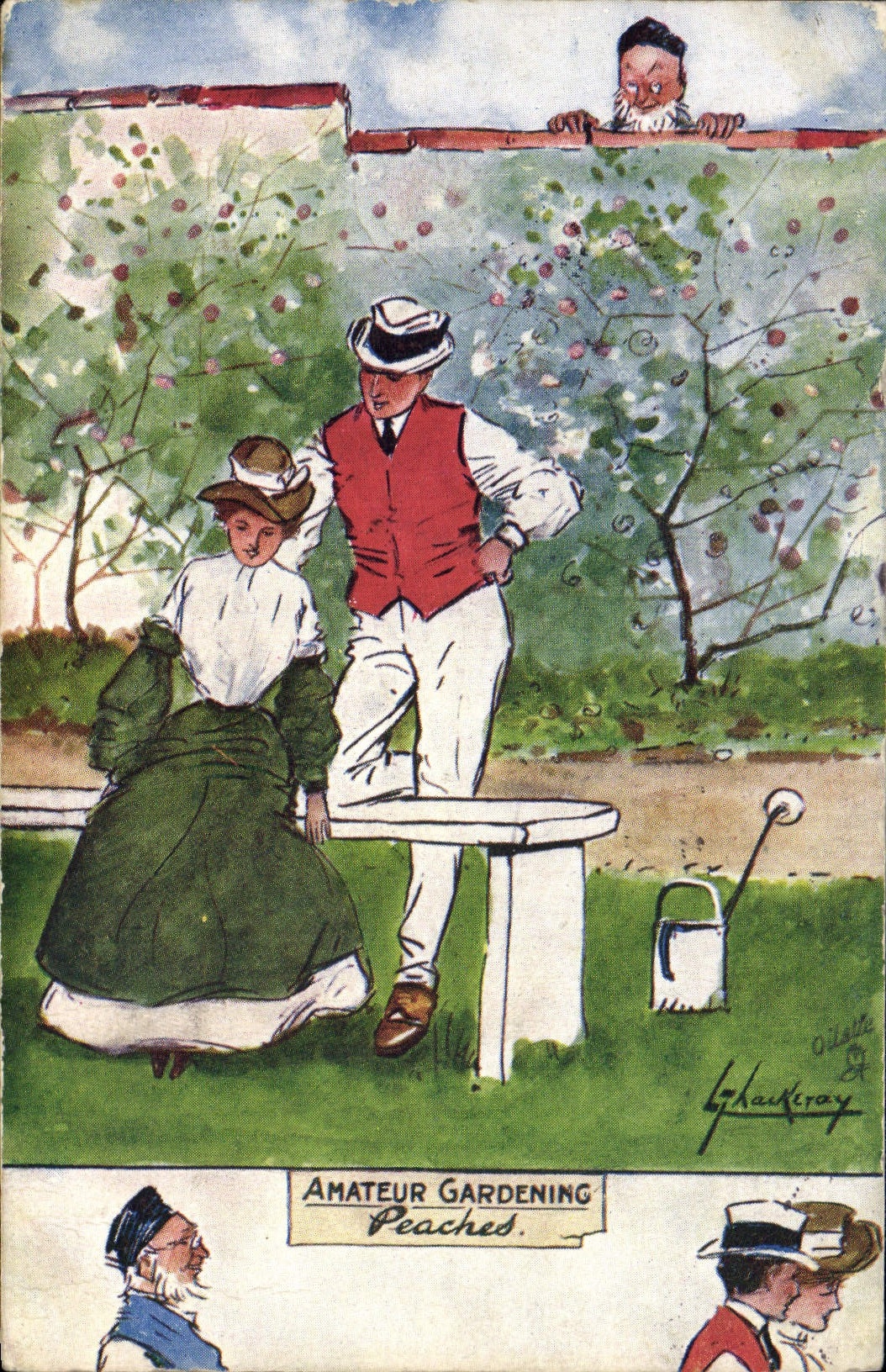 CPA Fantaisie Illustrateur Amateur gardening 