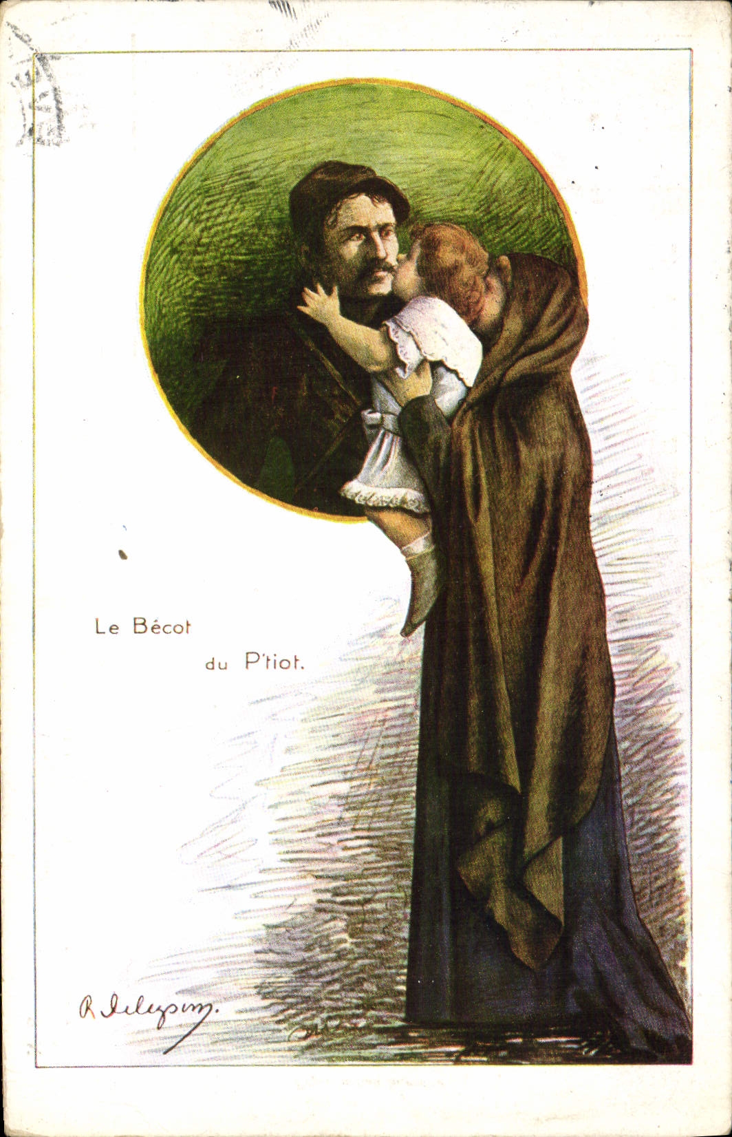 CPA Fantaisie Illustrateur Le becot du Ptiot