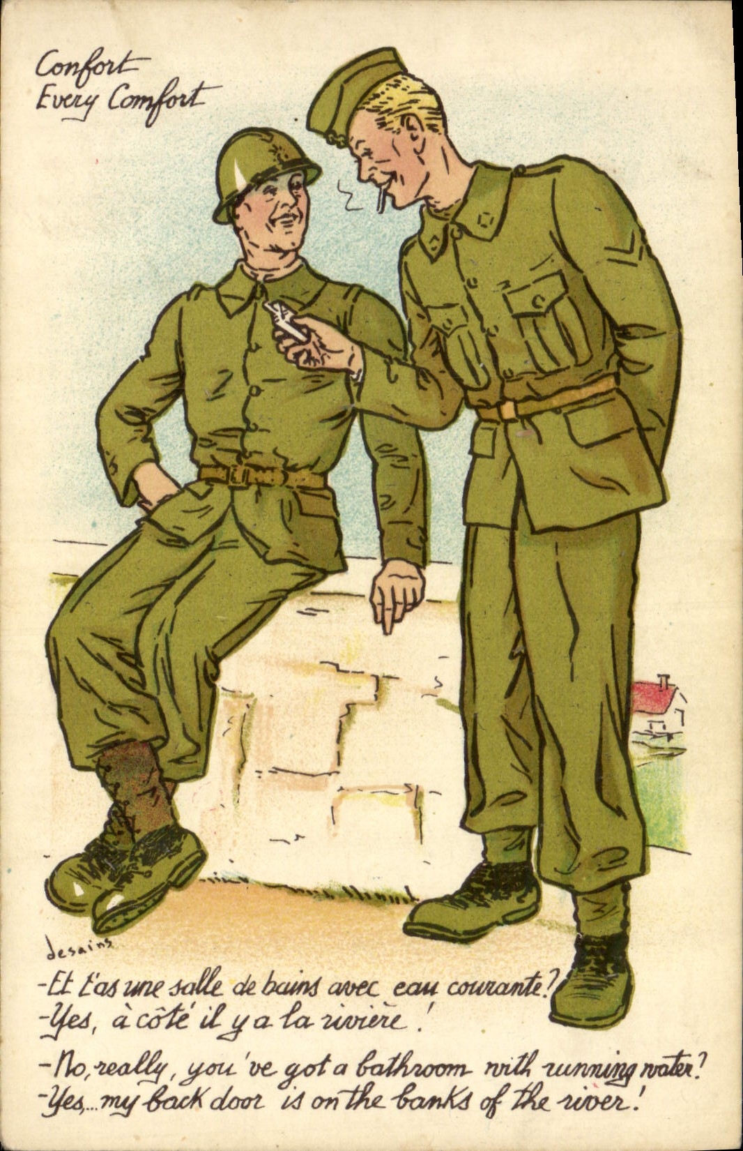 CPA Militaria Confort every confort 