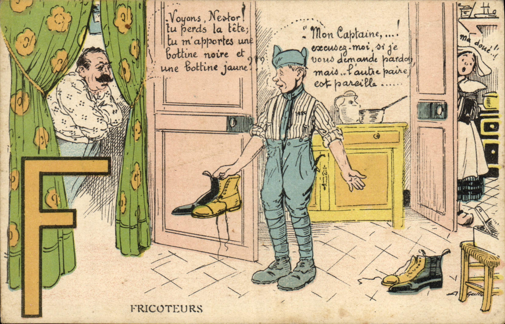 CPA Militaria Fricoteurs