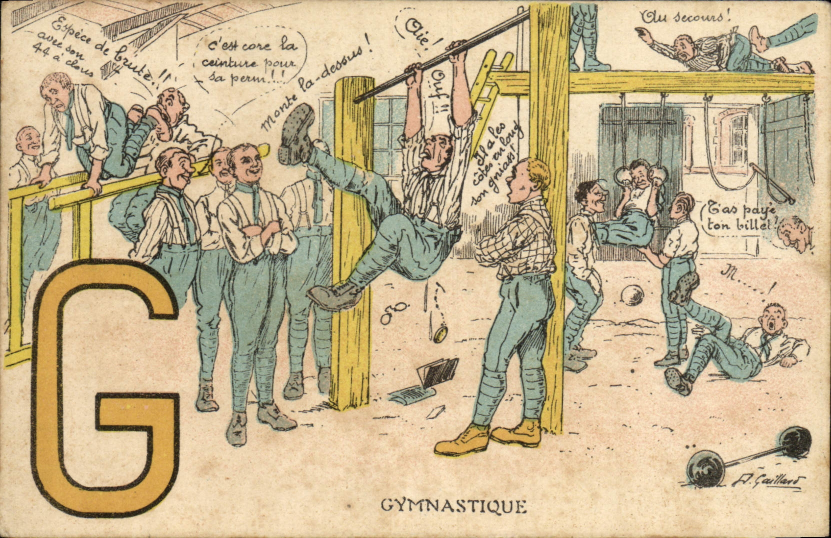 CPA Militaria Gymnastique Halterophilie
