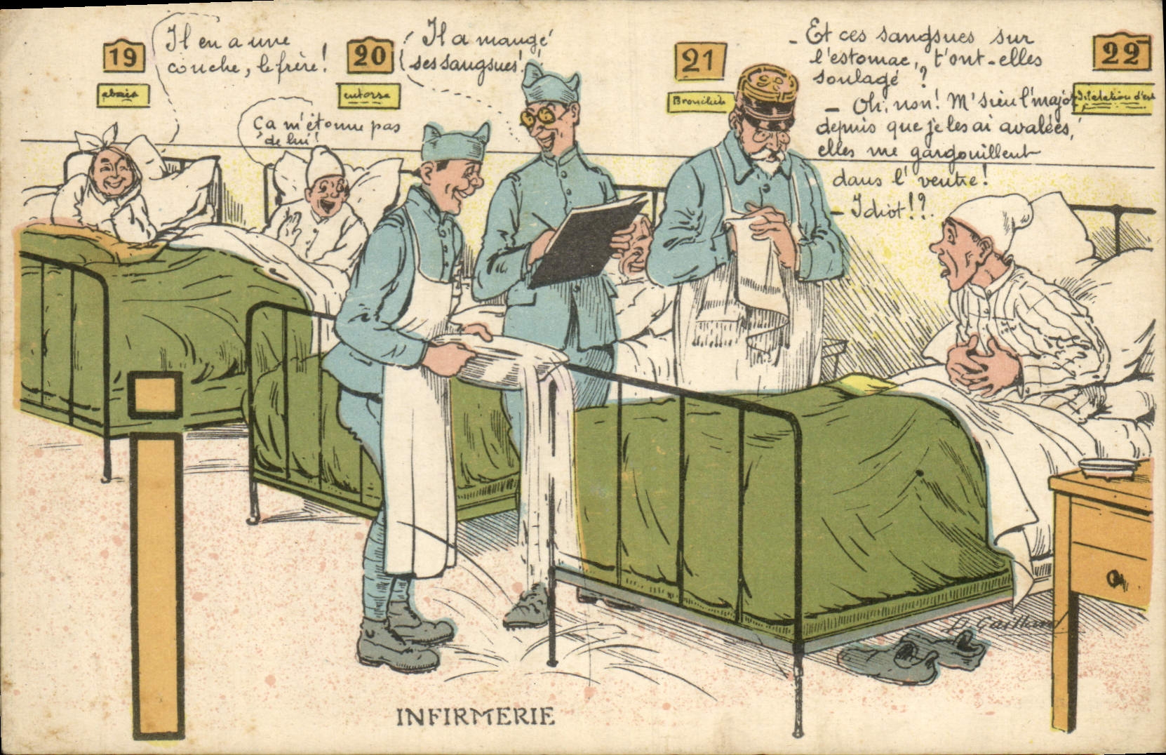 VINTAGE POSTCARD Militaria Infirmary Doctor