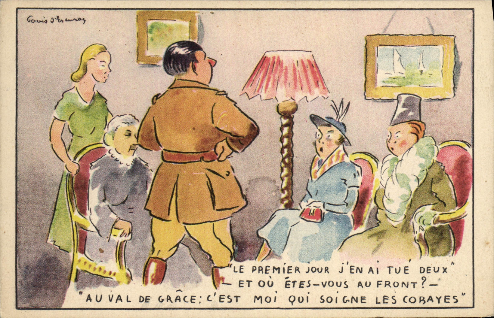 VINTAGE POSTCARD Militaria Guinea-pigs