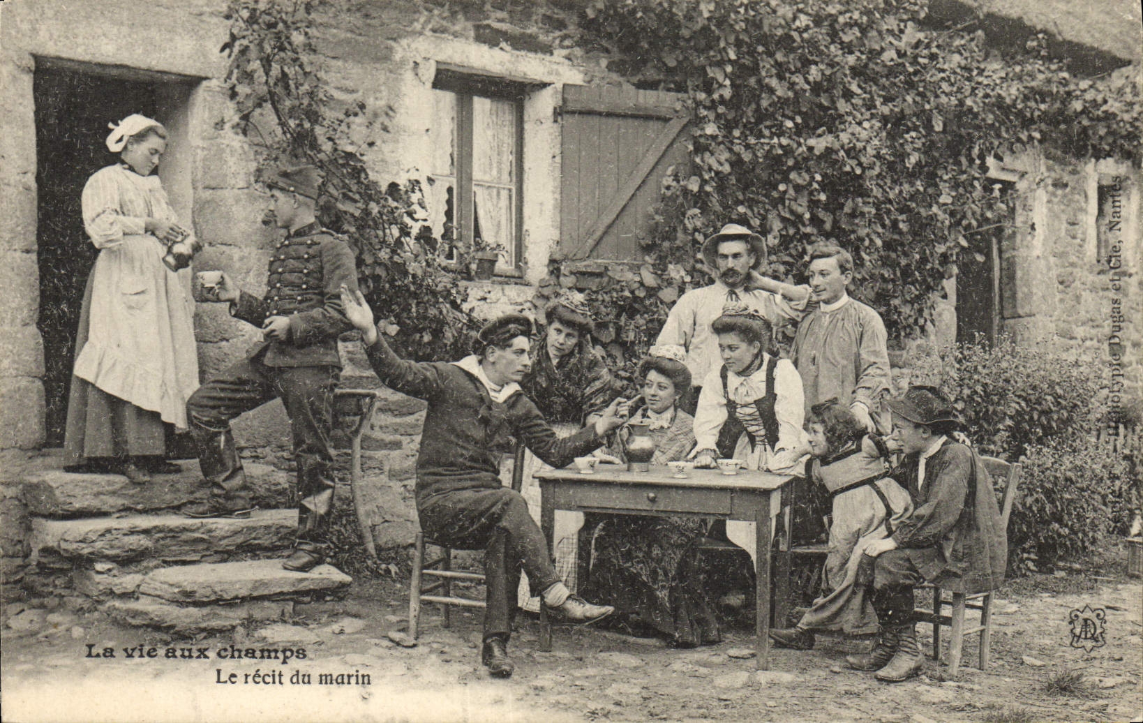 CPA Folklore La vie aux champs Le recit du marin 