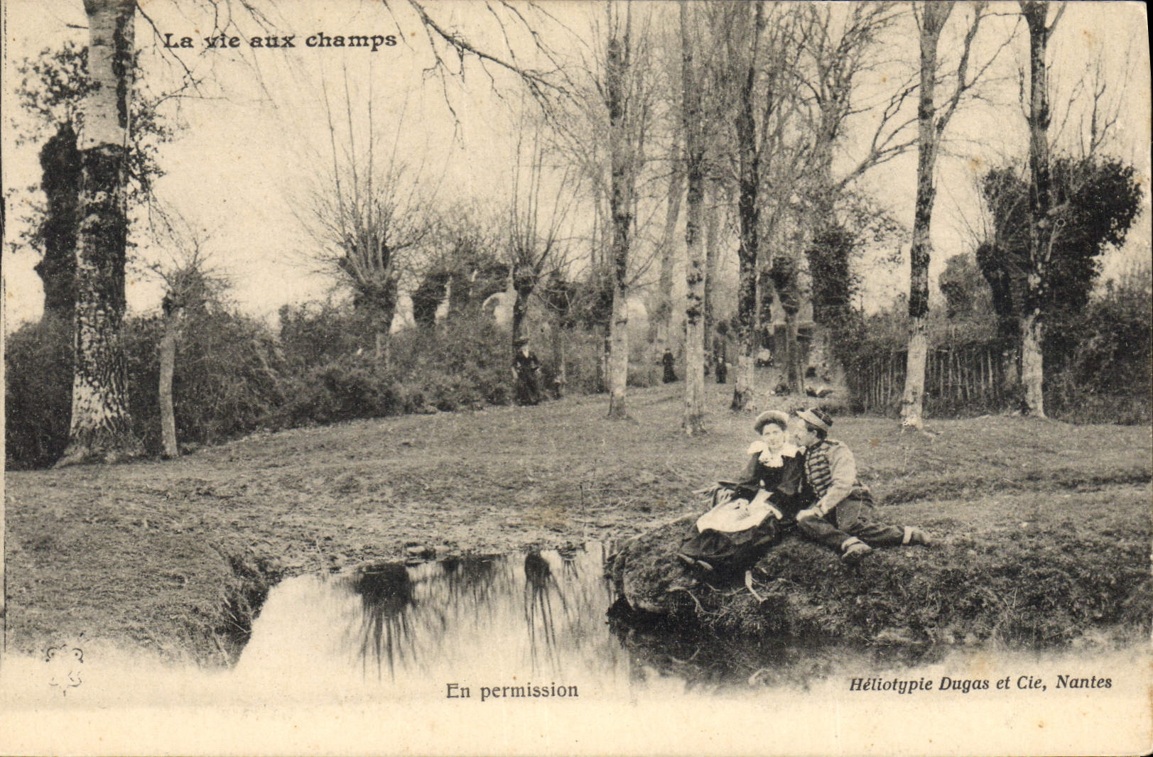 CPA Folklore La vie aux champs En permission Soldat Militaria 