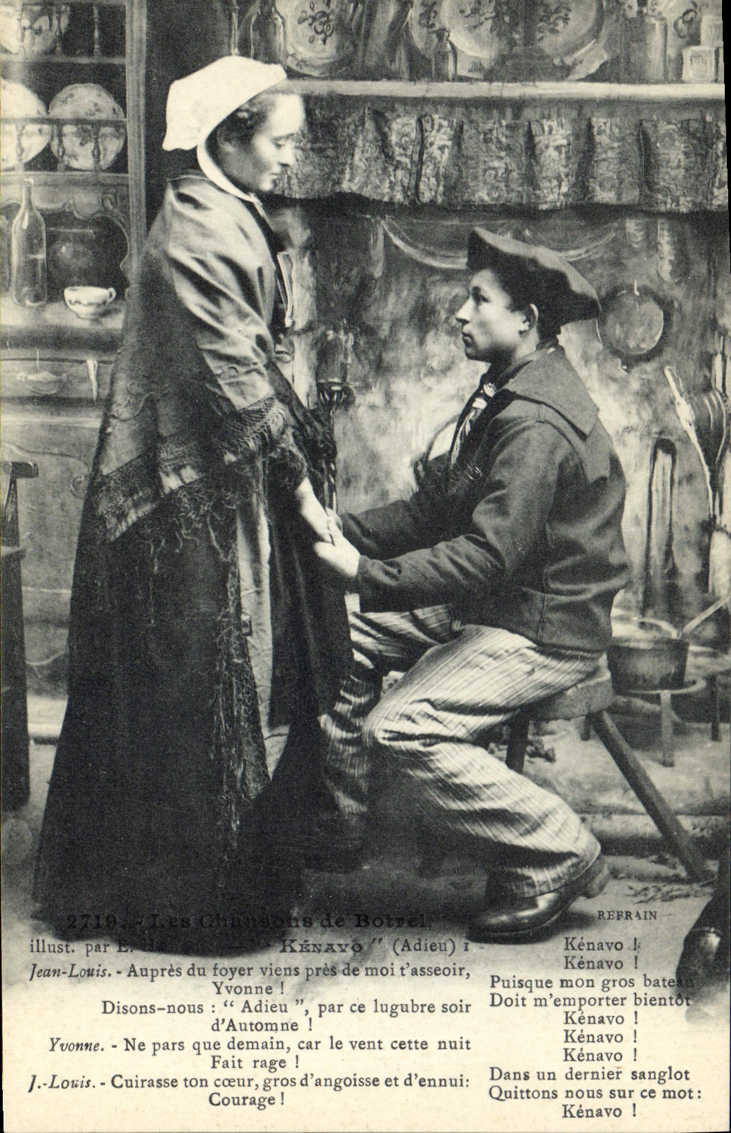 CPA Folklore Les chansons de Botrel 