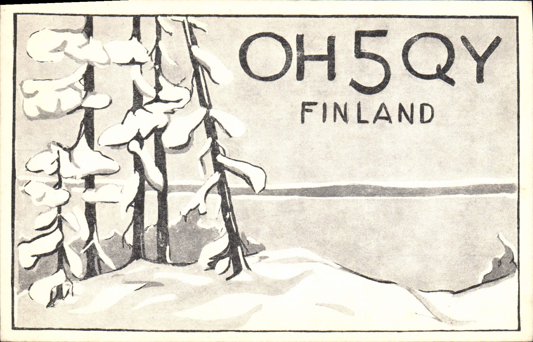 VINTAGE POSTCARD Telegraphy OH5QY Finland Lappeenranta