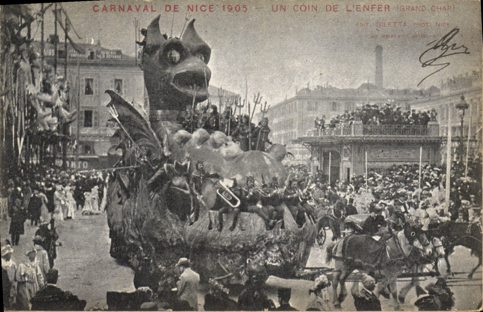 CPA Carnaval de Nice 1905 Un coin de l'enfer Diable