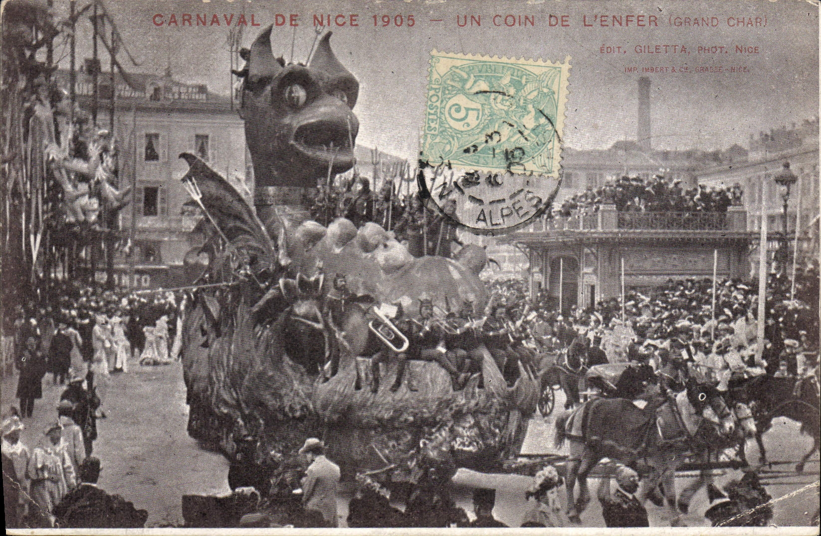 CPA Carnaval de Nice 1905 Un coin de l'enfer Diable