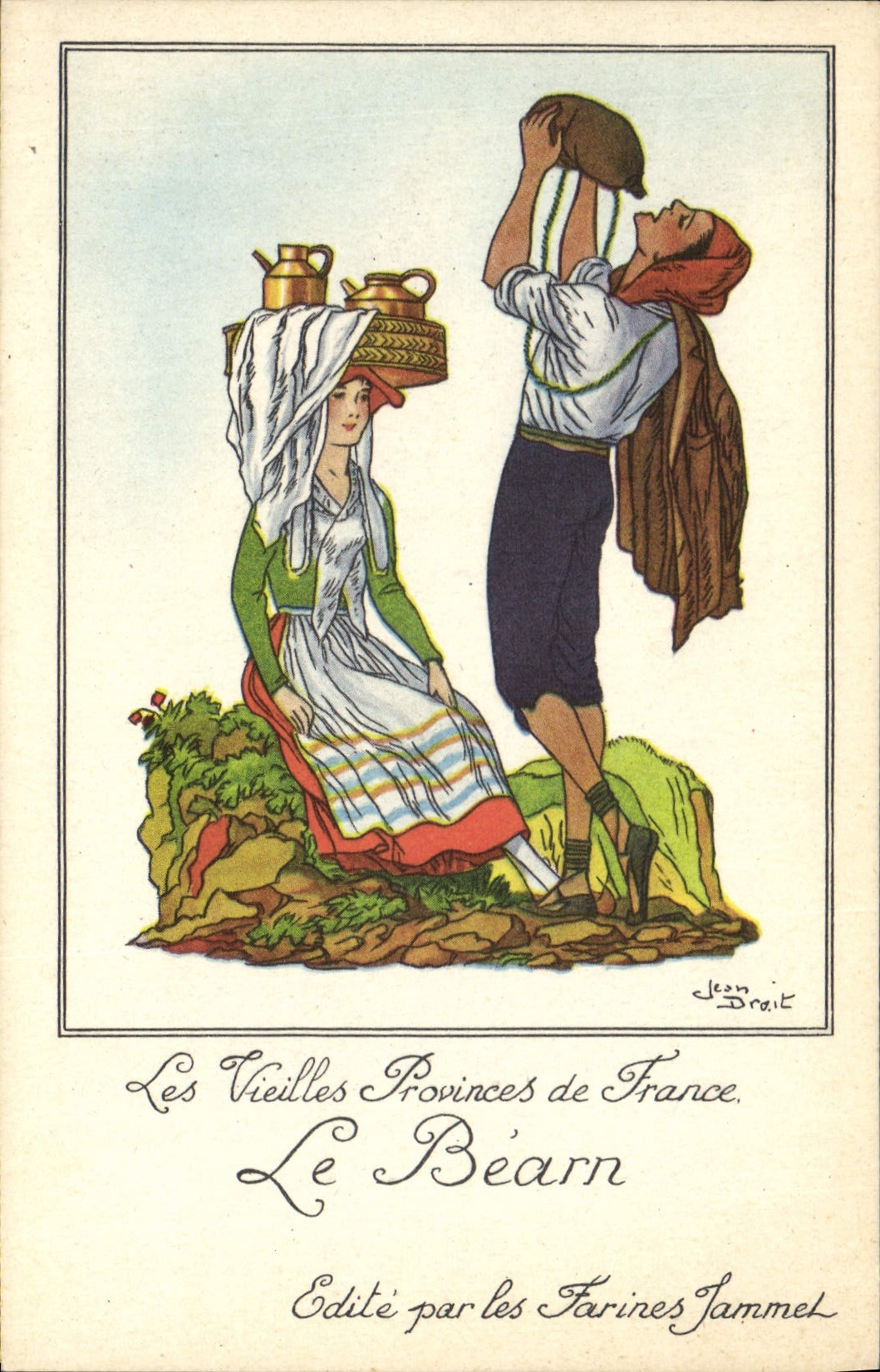 CPA Farines Jammet le Bearn Folklore