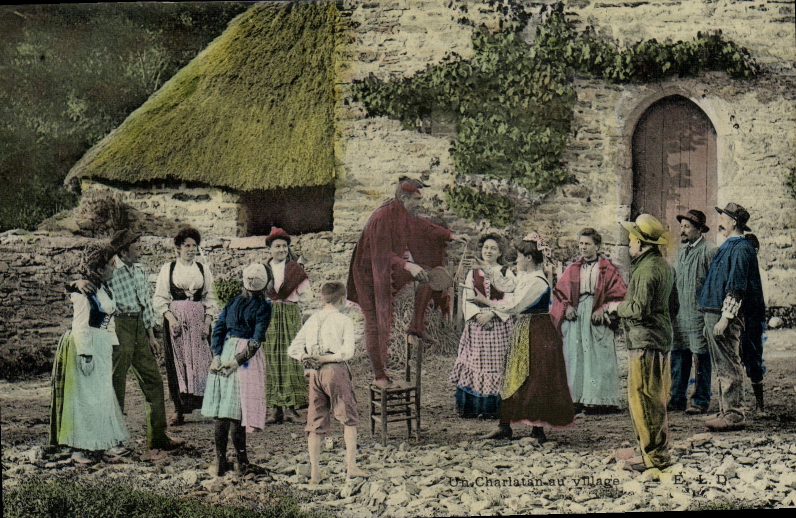 CPA Folklore Un charlatan au village Diable