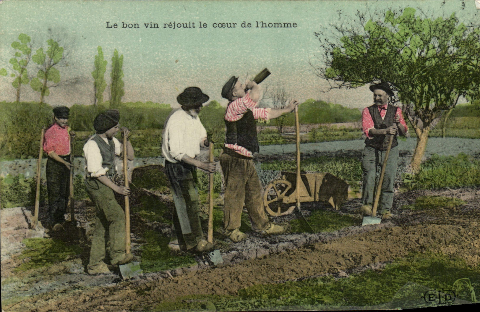 CPA Folklore Le bon vin rejouit le coeur de l'homme 