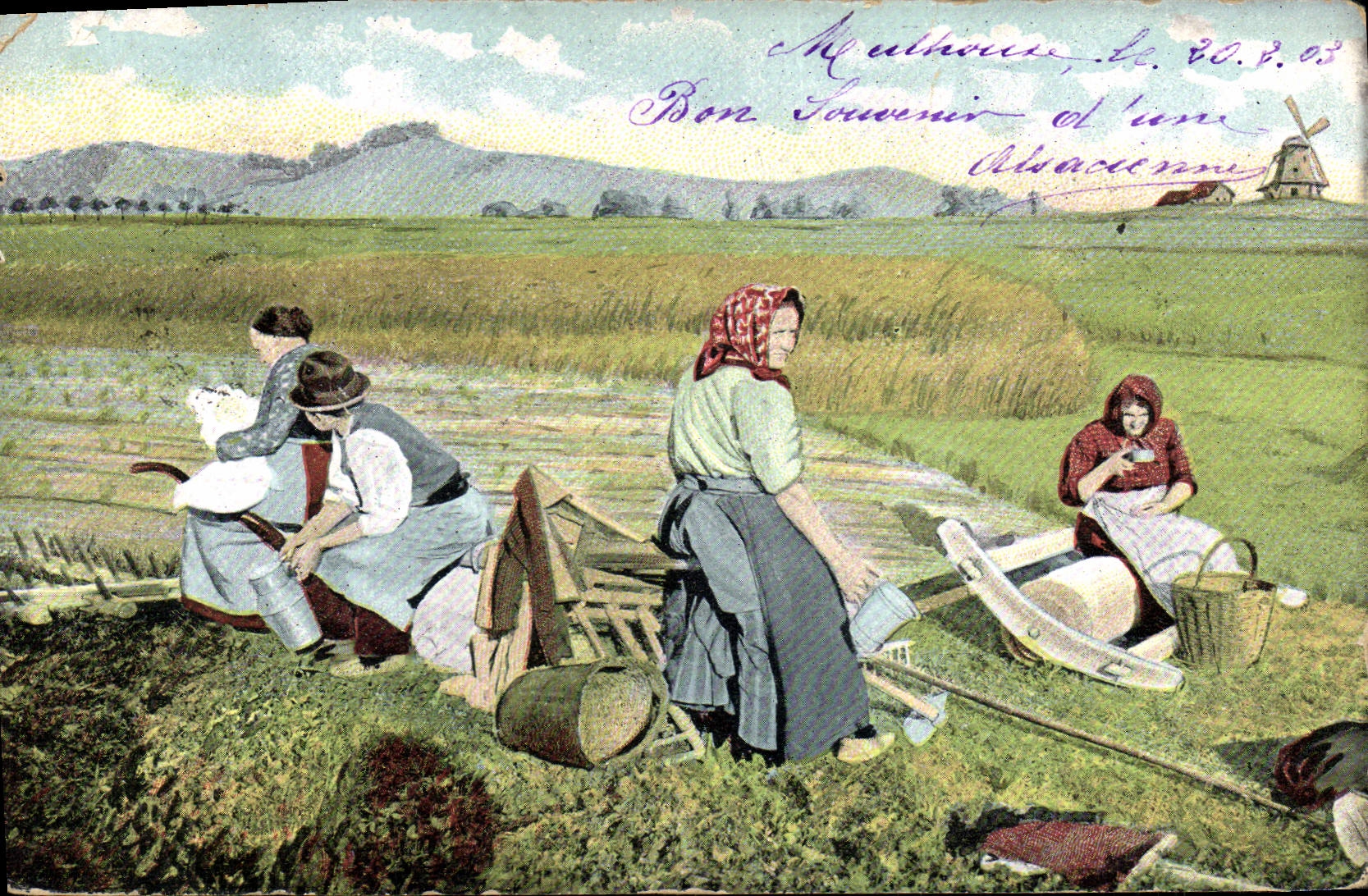 VINTAGE POSTCARD Folklore Country-women