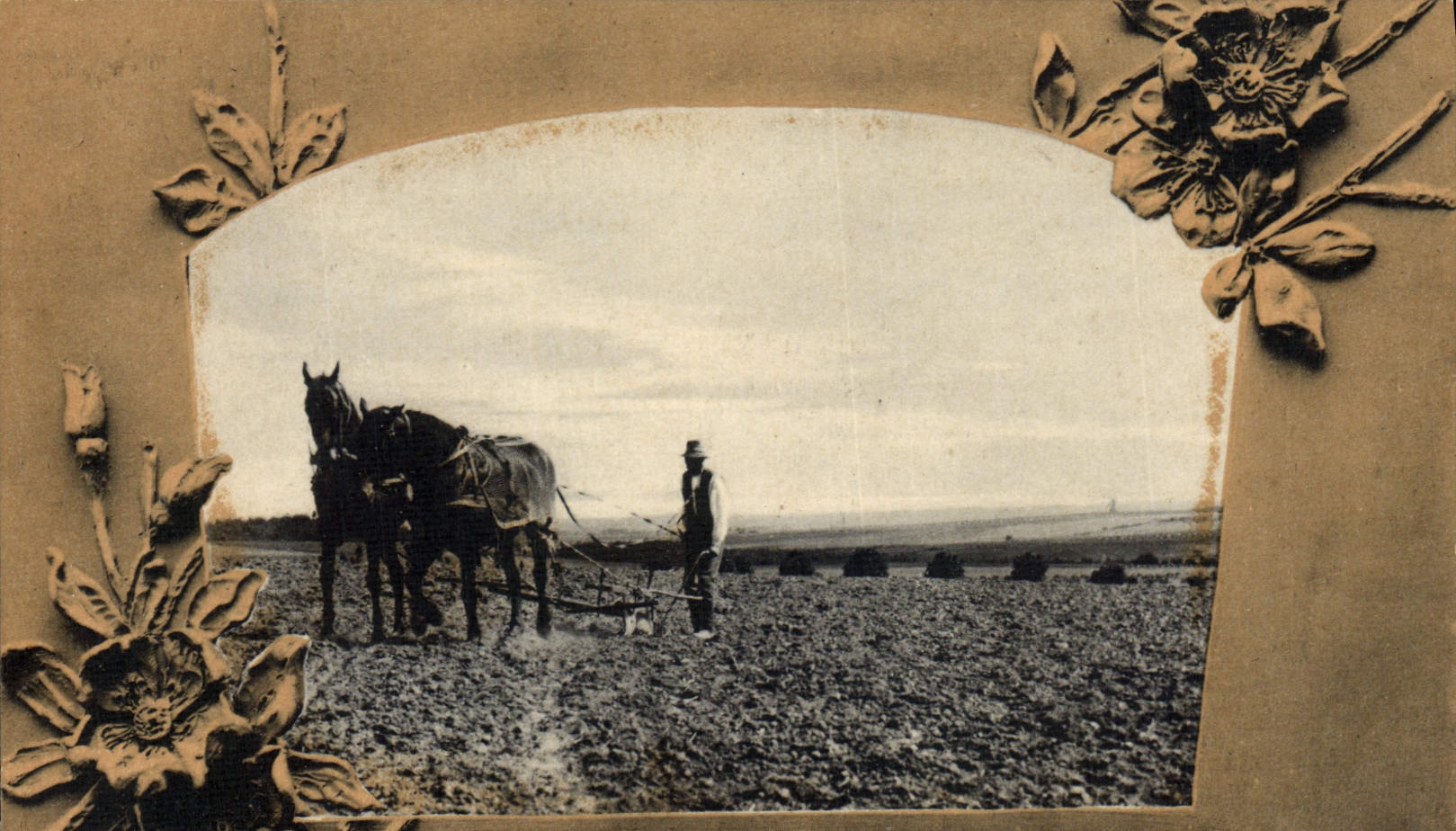 CPA Folklore Labour Cheval
