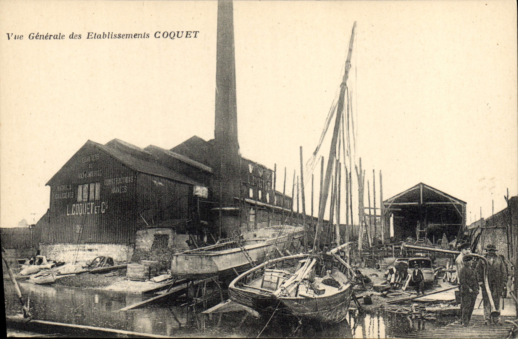 CPA Bateau Peche Vue generale des etablissements Coquet