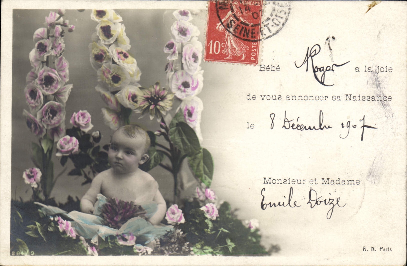 VINTAGE POSTCARD Fantasy Child Roger Baby
