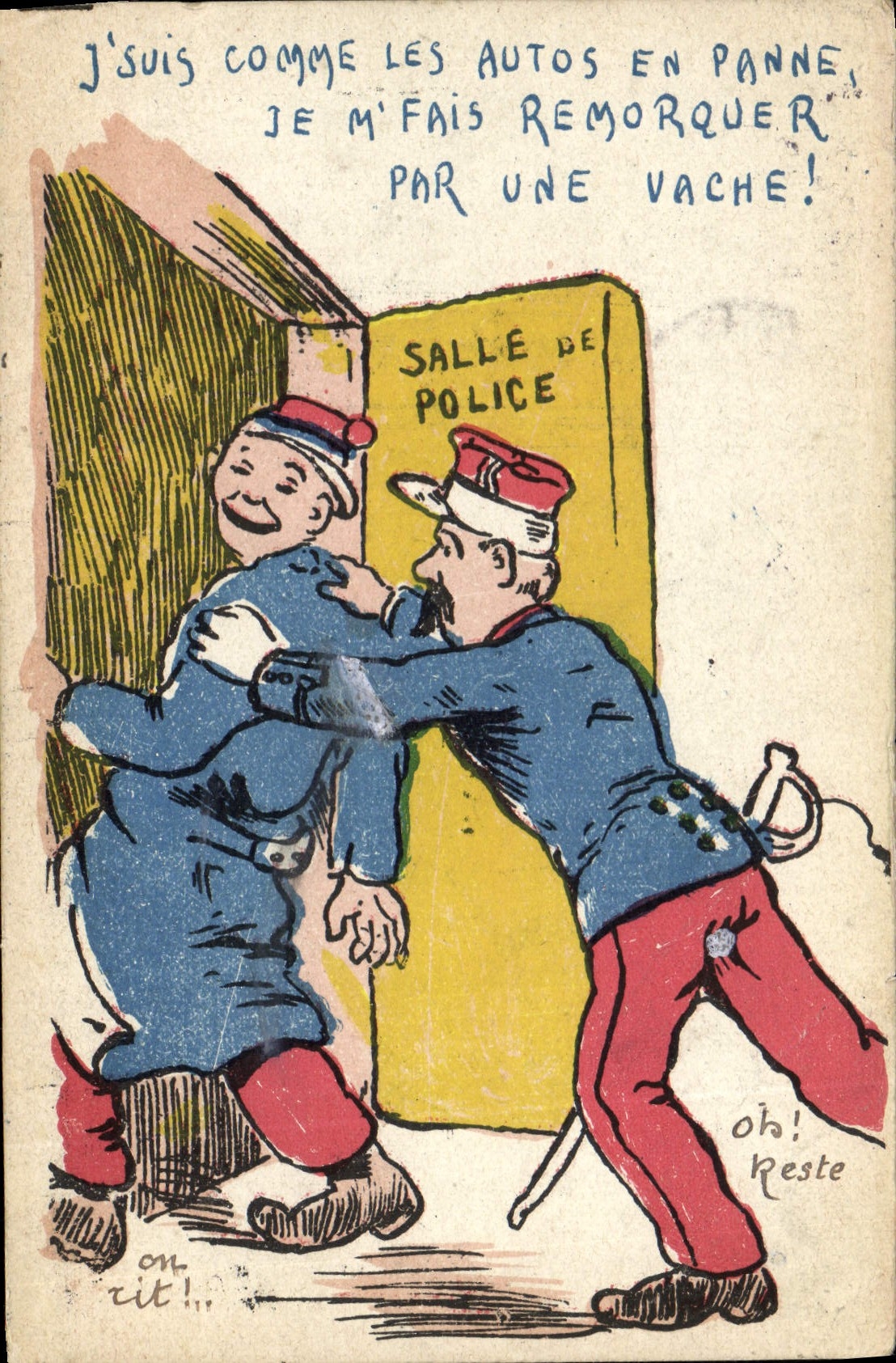 VINTAGE POSTCARD Militaria Room of police force