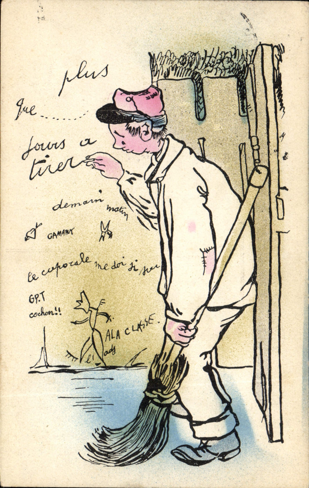 VINTAGE POSTCARD Militaria Brush