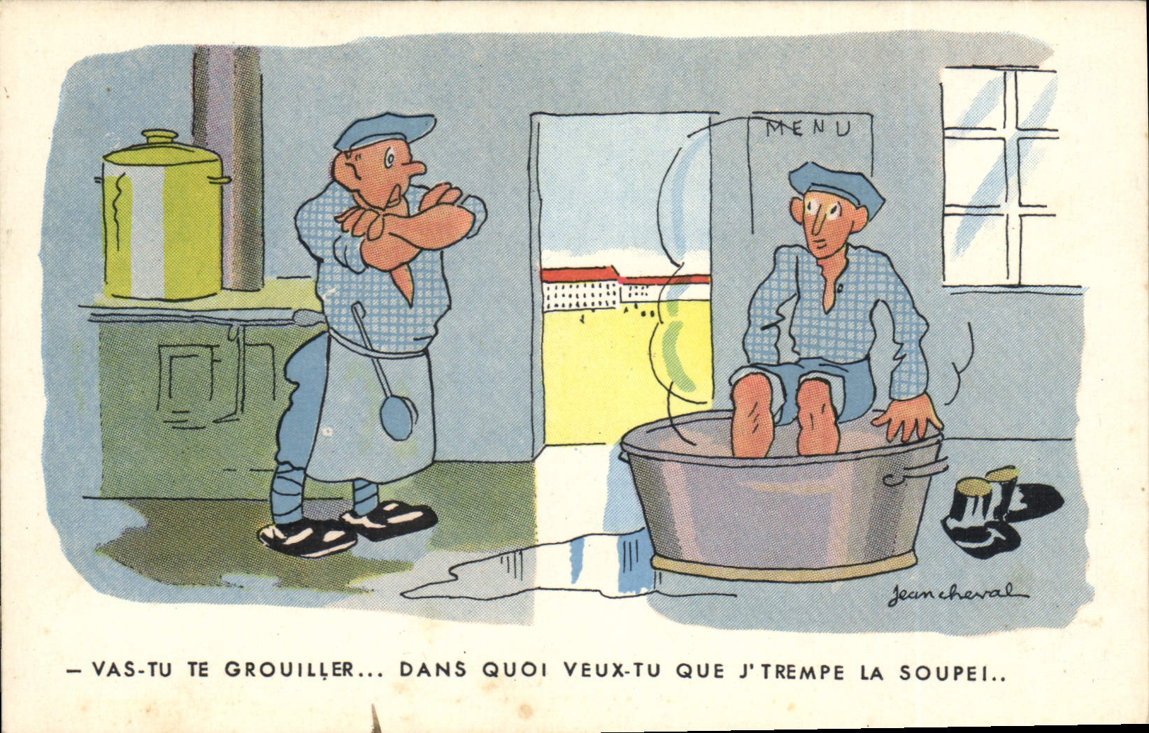 VINTAGE POSTCARD Militaria you Go grouiller Jean Cheval