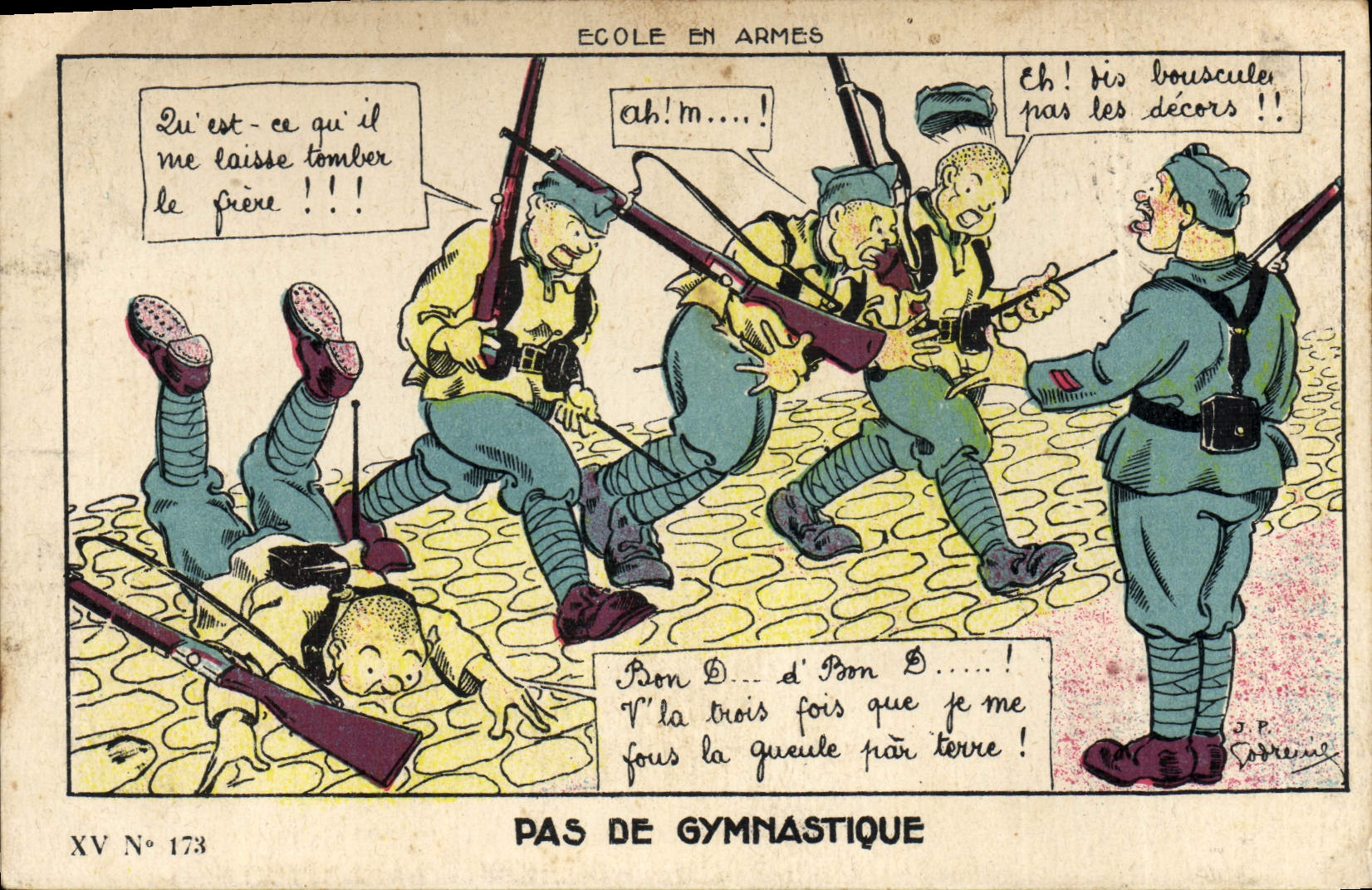 CPA Militaria Pas de gymnastique