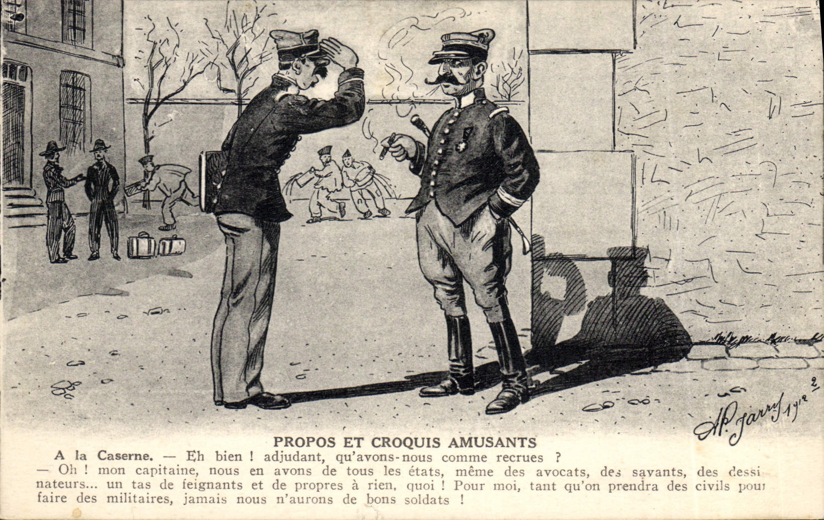 CPA Militaria Propos et croquis amusants