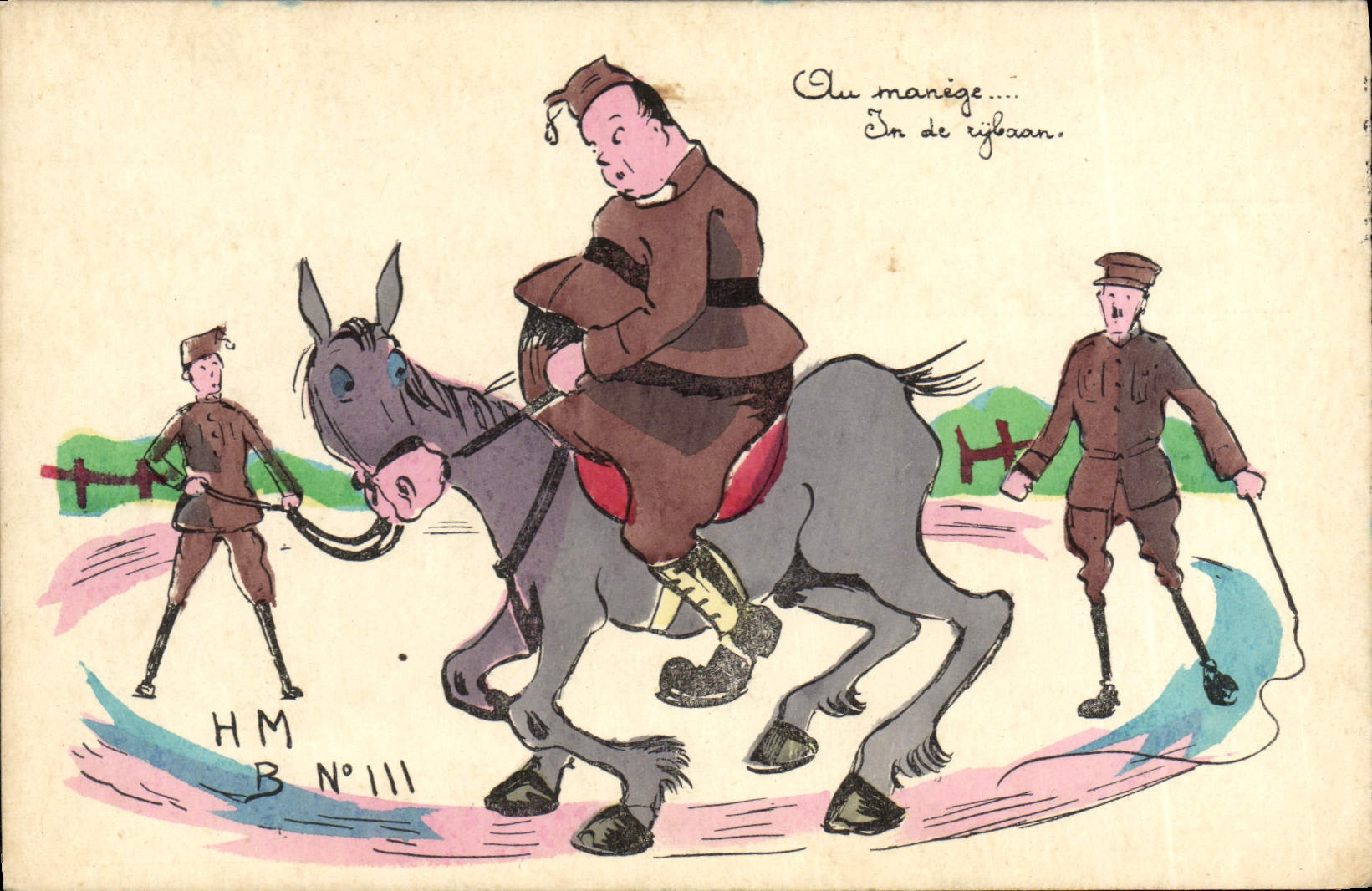 VINTAGE POSTCARD Militaria Ass Mule