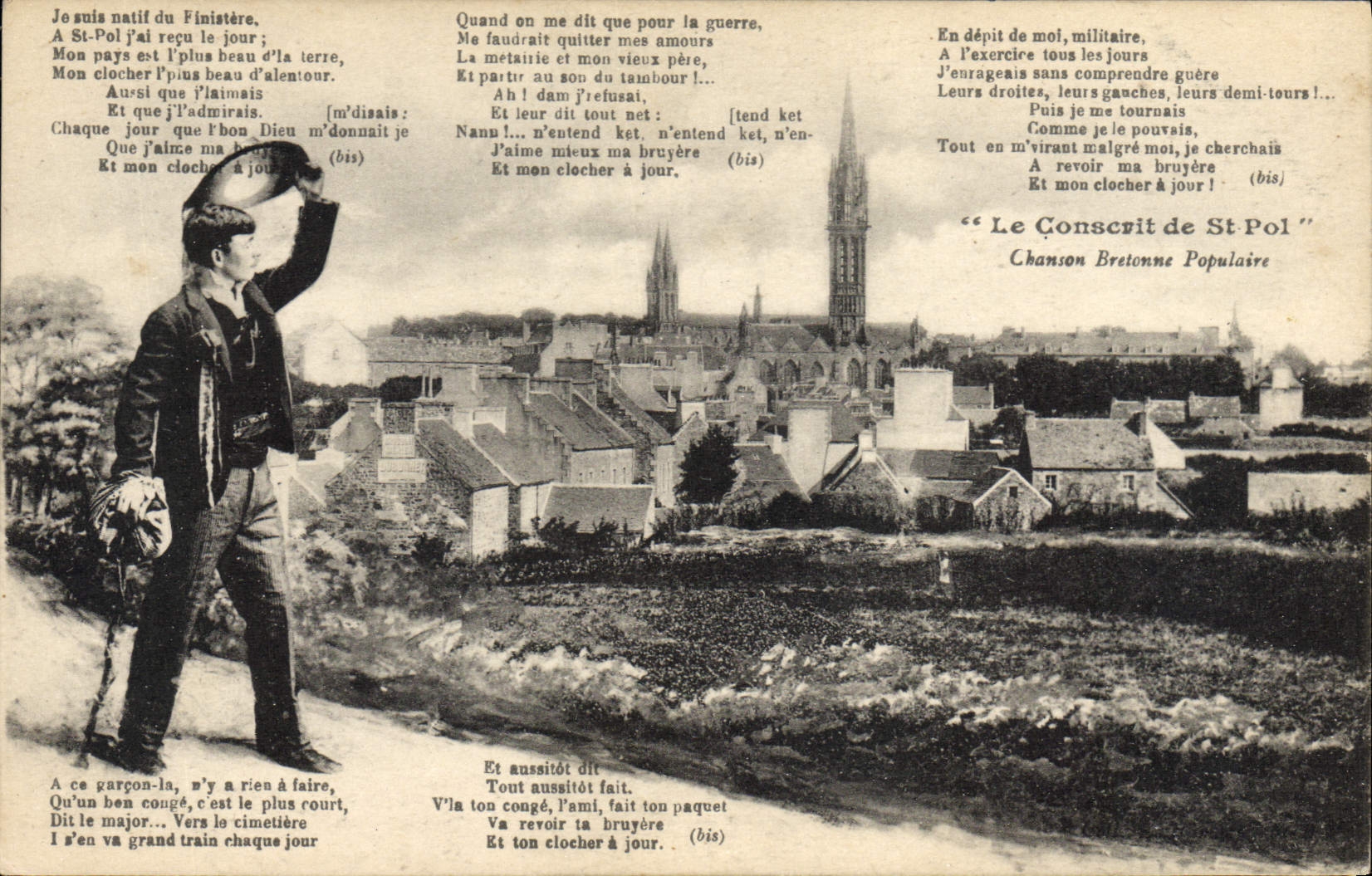 CPA Folklore Le conscrit de St Pol Bretagne 