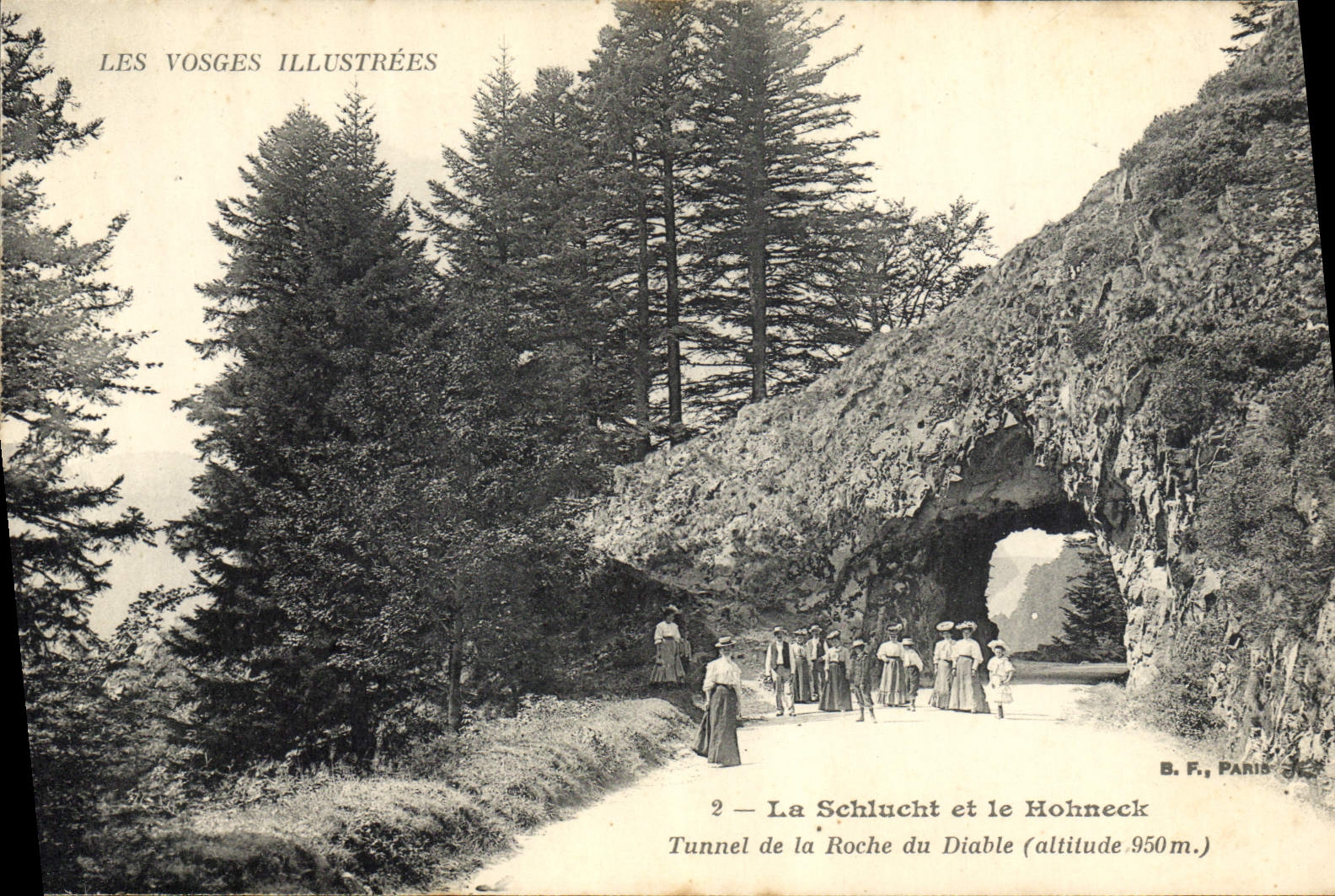 VINTAGE POSTCARD the Vosges Schlucht and Hohneck Tunnel of the rock of the devil